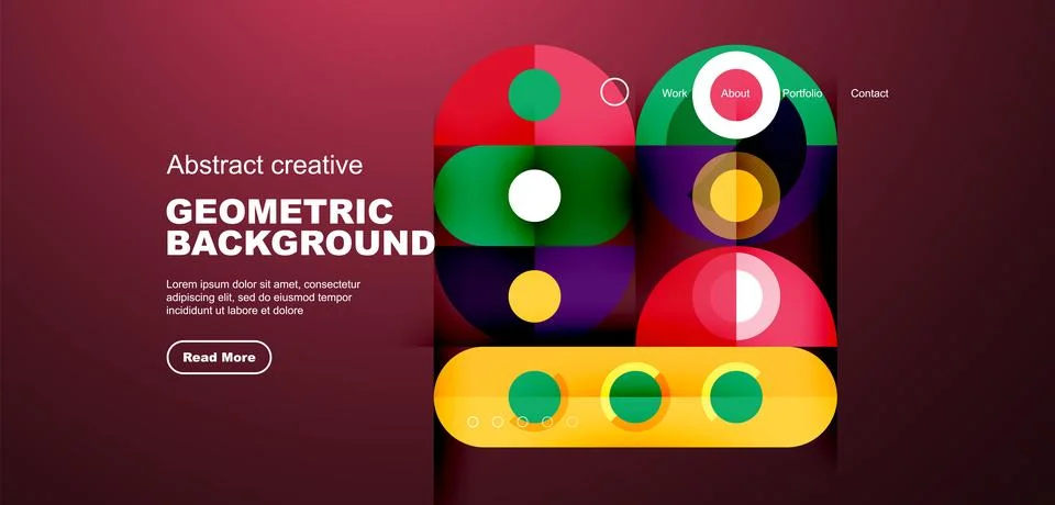 Simple circles and round elements pattern. Minimalist design geometric landing Stock Illustration