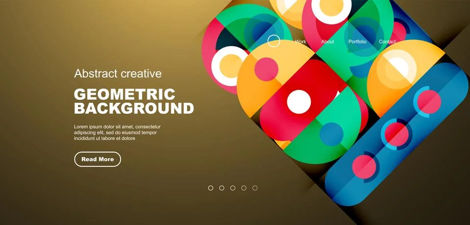 Simple circles and round elements pattern. Minimalist design geometric landing イラスト素材