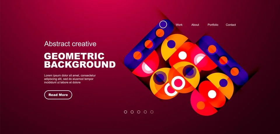 Simple circles and round elements pattern. Minimalist design geometric landing Stock Illustration