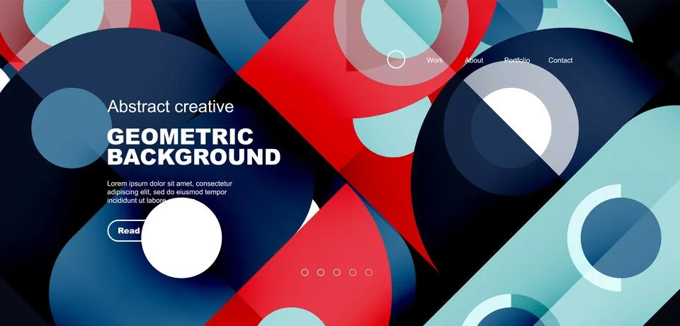 Simple circles and round elements pattern. Minimalist design geometric landing イラスト素材