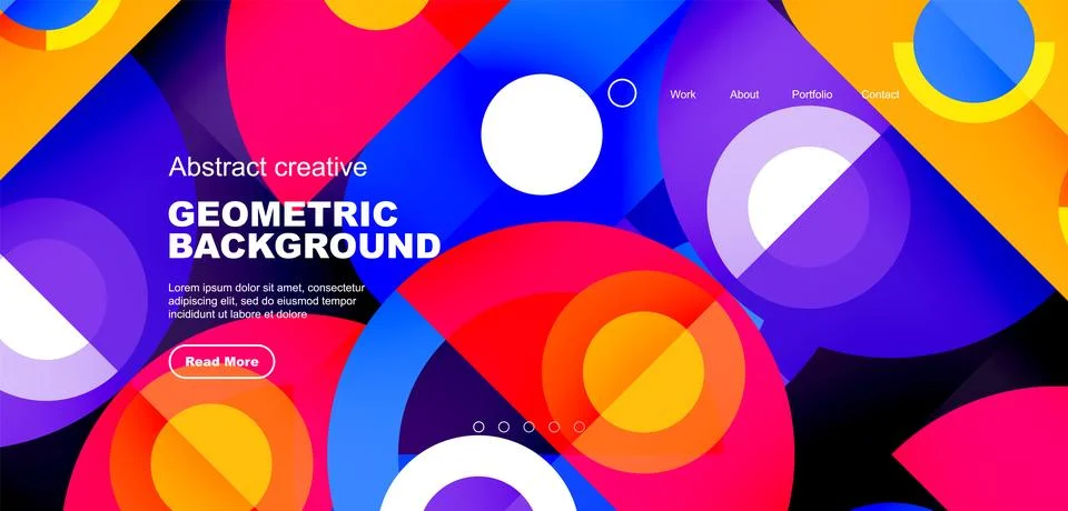 Simple circles and round elements pattern. Minimalist design geometric landing イラスト素材
