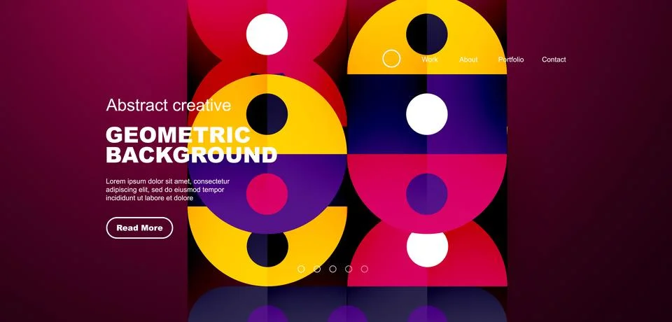 Simple circles and round elements pattern. Minimalist design geometric landing 스톡 일러스트