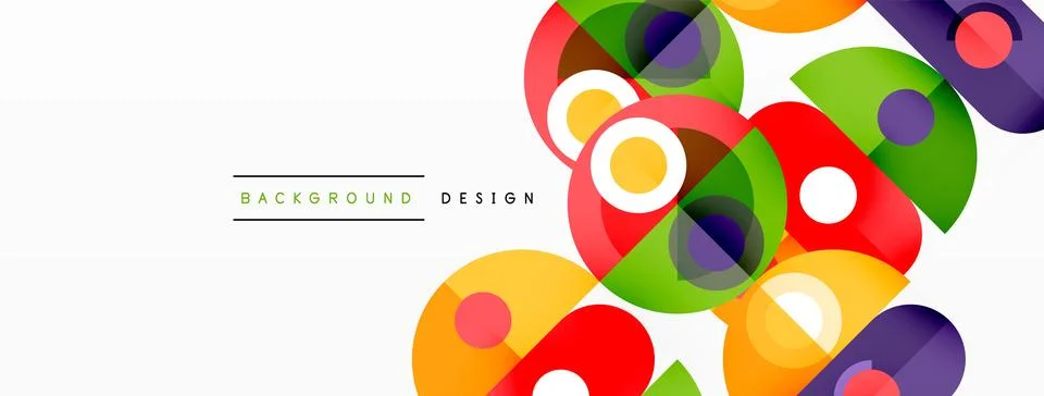 Simple circles and round elements pattern. Minimalist design geometric landing 스톡 일러스트