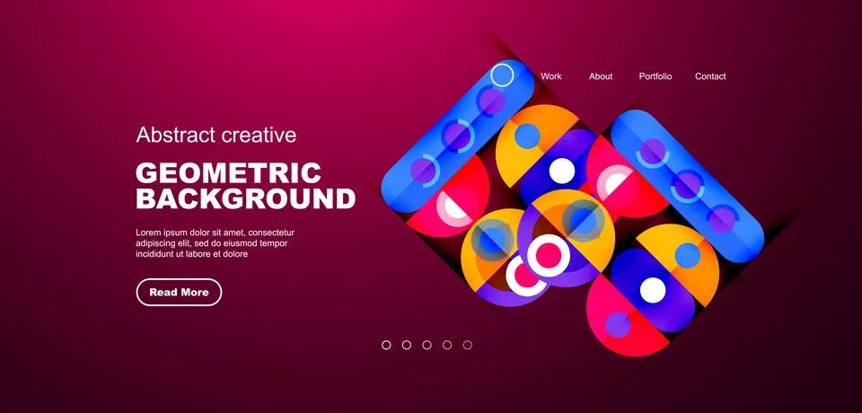 Simple circles and round elements pattern. Minimalist design geometric landing イラスト素材