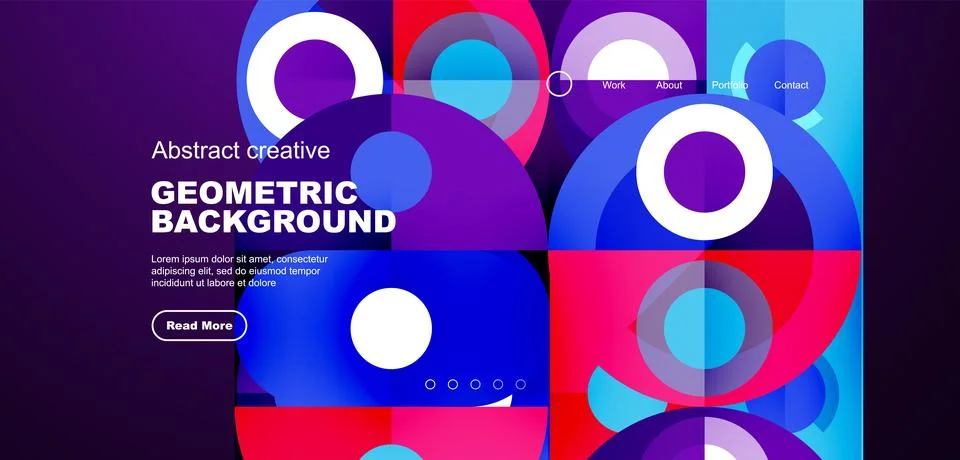 Simple circles and round elements pattern. Minimalist design geometric landing イラスト素材