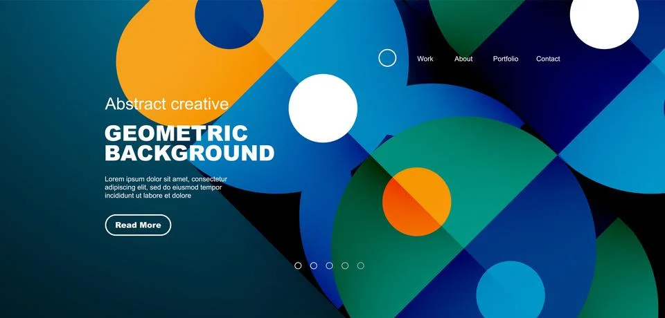 Simple circles and round elements pattern. Minimalist design geometric landing Stock Illustration