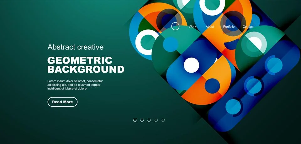 Simple circles and round elements pattern. Minimalist design geometric landing イラスト素材