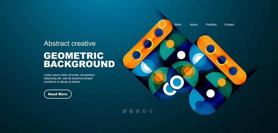 Simple circles and round elements pattern. Minimalist design geometric landing 스톡 일러스트