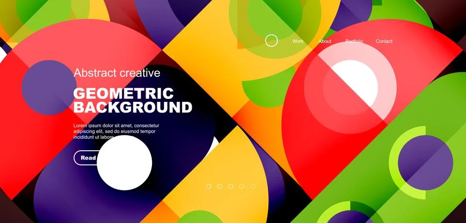 Simple circles and round elements pattern. Minimalist design geometric landing 스톡 일러스트