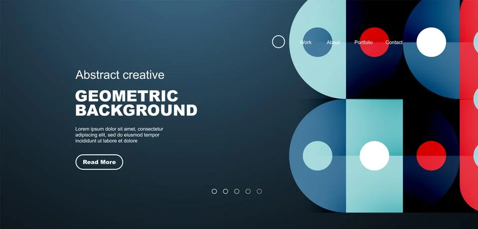 Simple circles and round elements pattern. Minimalist design geometric landing 스톡 일러스트