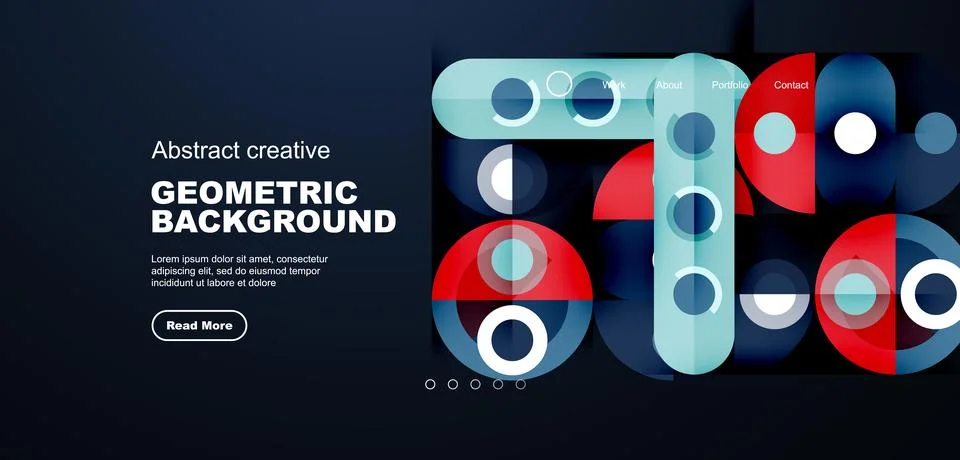 Simple circles and round elements pattern. Minimalist design geometric landing イラスト素材