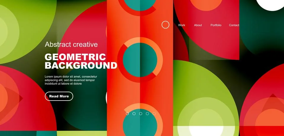 Simple circles and round elements pattern. Minimalist design geometric landing Illustrazione stock