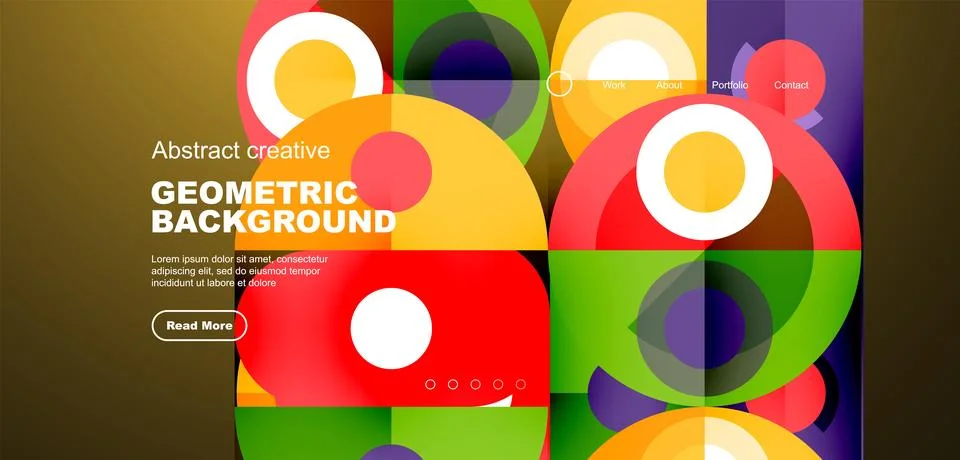 Simple circles and round elements pattern. Minimalist design geometric landing イラスト素材