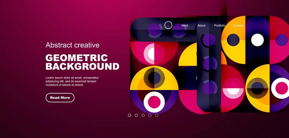 Simple circles and round elements pattern. Minimalist design geometric landing イラスト素材