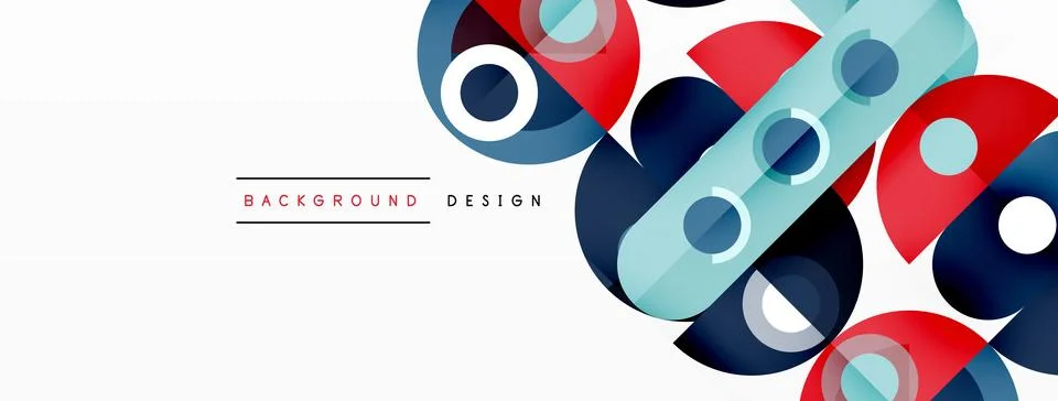 Simple circles and round elements pattern. Minimalist design geometric landing Stock Illustration