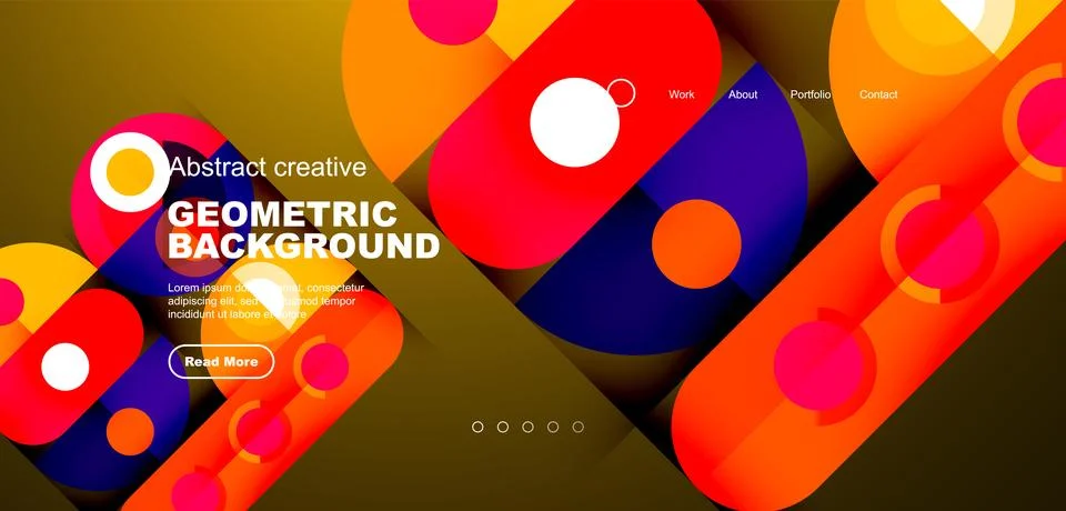 Simple circles and round elements pattern. Minimalist design geometric landing イラスト素材