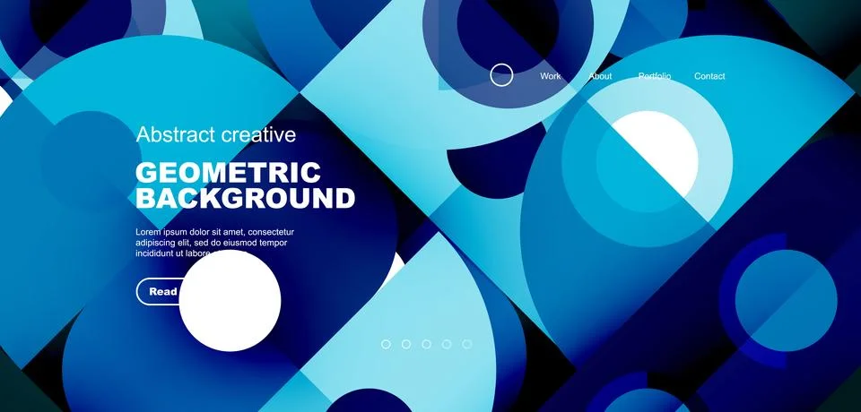 Simple circles and round elements pattern. Minimalist design geometric landing イラスト素材