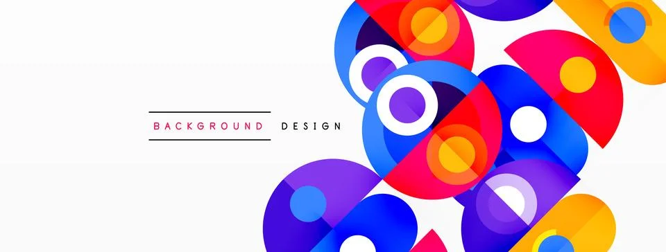 Simple circles and round elements pattern. Minimalist design geometric landing Stock Illustration