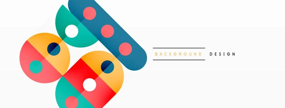 Simple circles and round elements pattern. Minimalist design geometric landing Stock Illustration