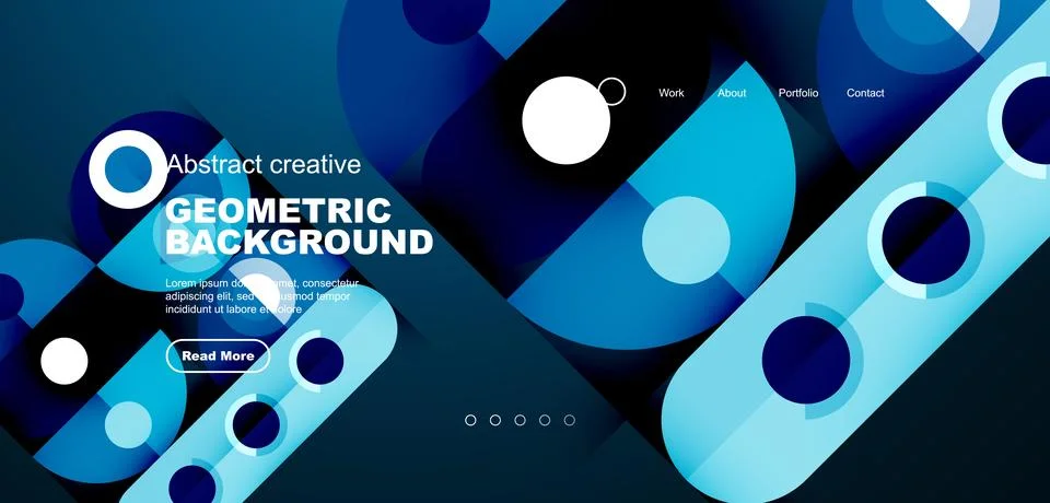 Simple circles and round elements pattern. Minimalist design geometric landing イラスト素材