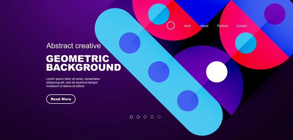 Simple circles and round elements pattern. Minimalist design geometric landing 스톡 일러스트