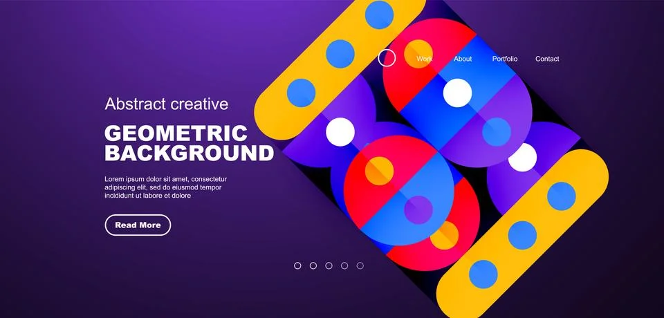Simple circles and round elements pattern. Minimalist design geometric landing 스톡 일러스트