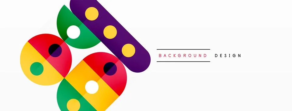 Simple circles and round elements pattern. Minimalist design geometric landing イラスト素材