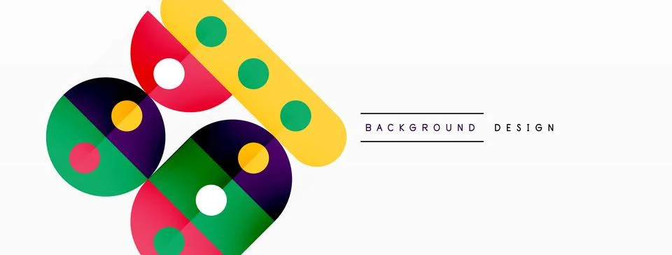 Simple circles and round elements pattern. Minimalist design geometric landing Stock Illustration