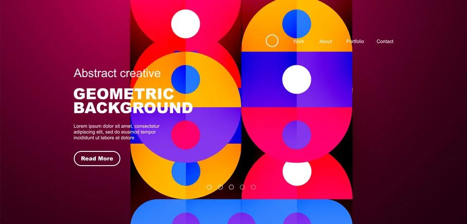 Simple circles and round elements pattern. Minimalist design geometric landing 스톡 일러스트