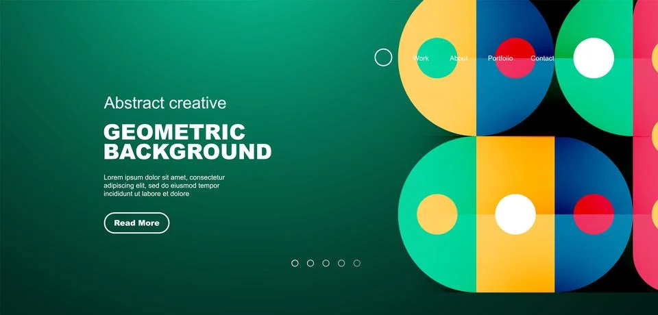 Simple circles and round elements pattern. Minimalist design geometric landing 스톡 일러스트