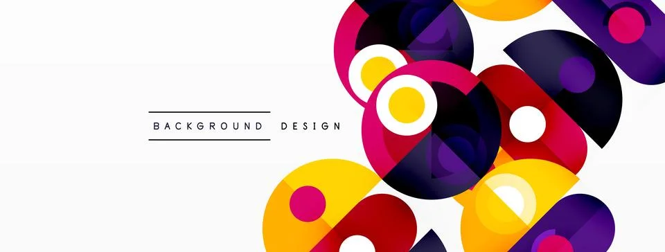 Simple circles and round elements pattern. Minimalist design geometric landing イラスト素材