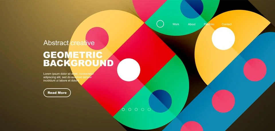 Simple circles and round elements pattern. Minimalist design geometric landing 스톡 일러스트