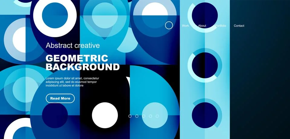 Simple circles and round elements pattern. Minimalist design geometric landing Stock Illustration