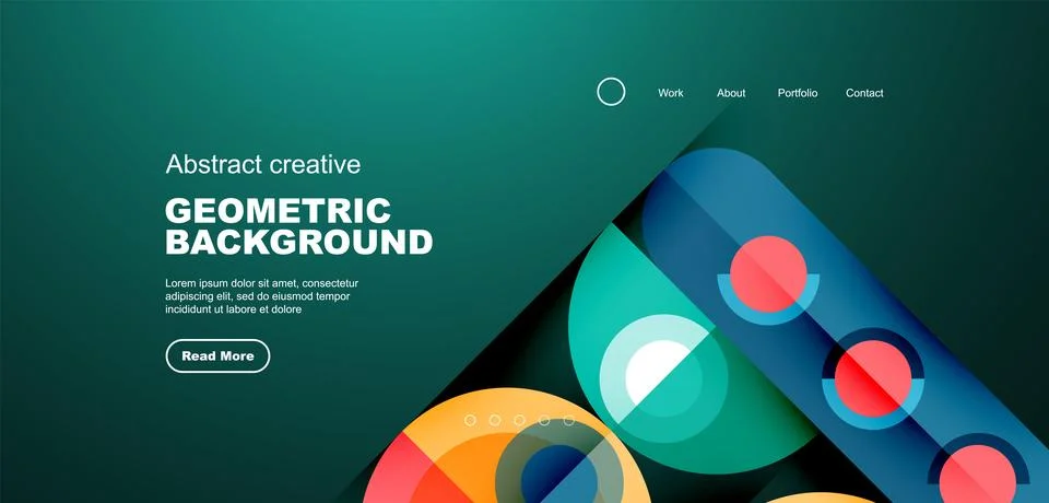 Simple circles and round elements pattern. Minimalist design geometric landing 스톡 일러스트