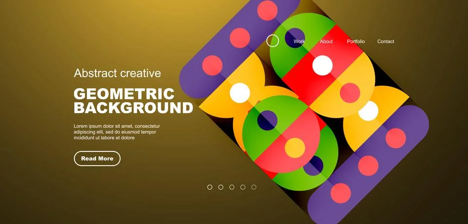 Simple circles and round elements pattern. Minimalist design geometric landing イラスト素材