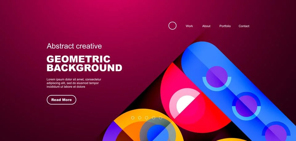 Simple circles and round elements pattern. Minimalist design geometric landing イラスト素材