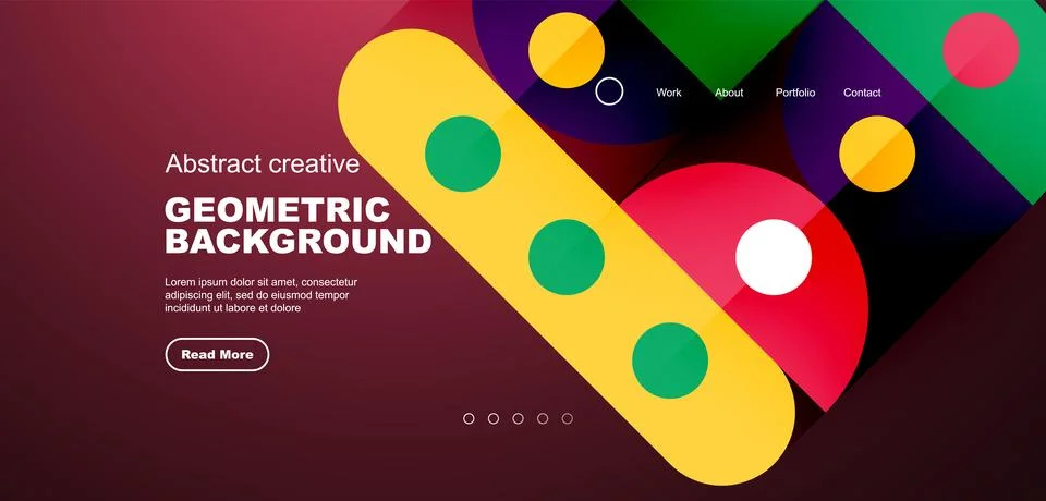 Simple circles and round elements pattern. Minimalist design geometric landing 库存插图