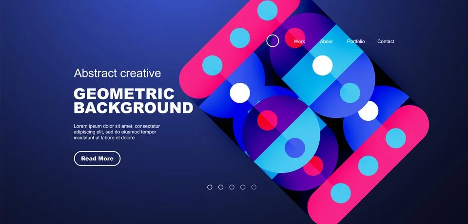 Simple circles and round elements pattern. Minimalist design geometric landing イラスト素材