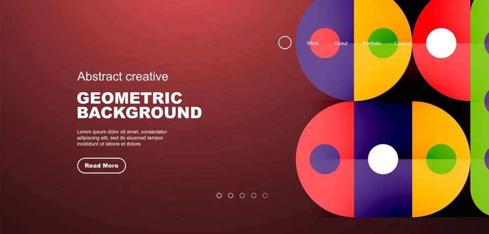 Simple circles and round elements pattern. Minimalist design geometric landing 스톡 일러스트