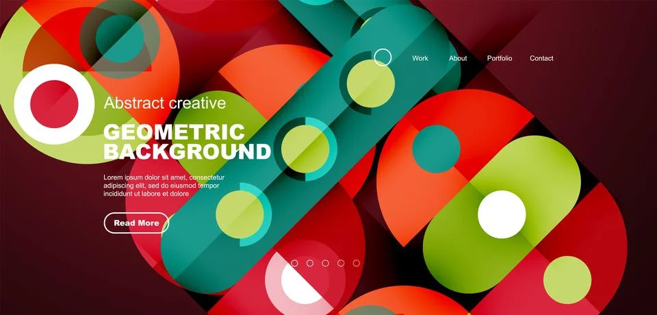 Simple circles and round elements pattern. Minimalist design geometric landing Stock Illustration