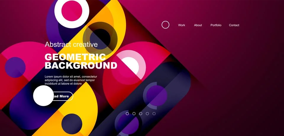 Simple circles and round elements pattern. Minimalist design geometric landing イラスト素材