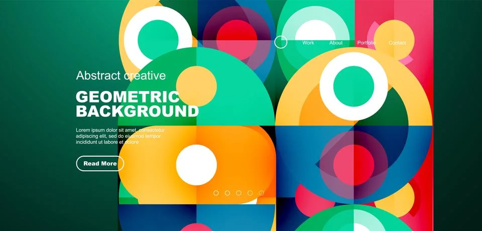 Simple circles and round elements pattern. Minimalist design geometric landing イラスト素材