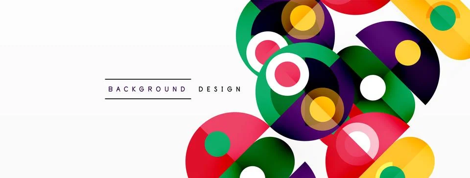 Simple circles and round elements pattern. Minimalist design geometric landing イラスト素材