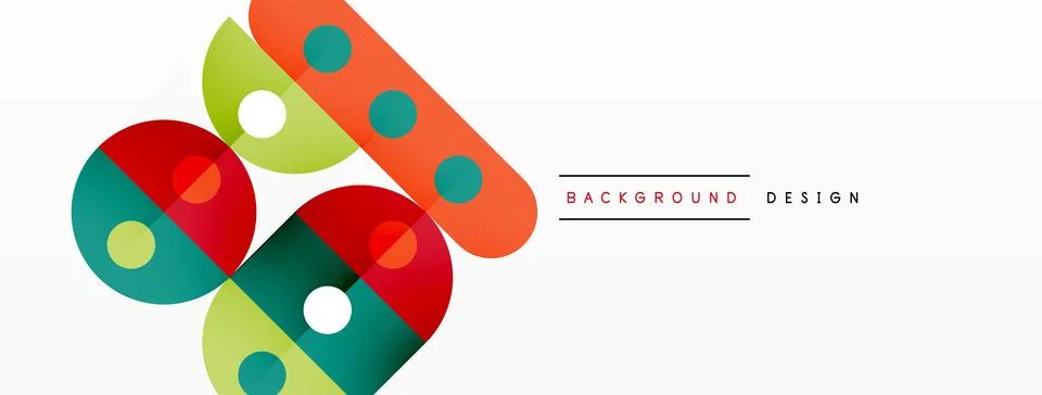 Simple circles and round elements pattern. Minimalist design geometric landing Stock Illustration