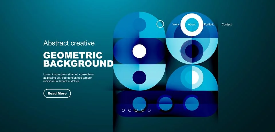 Simple circles and round elements pattern. Minimalist design geometric landing 库存插图
