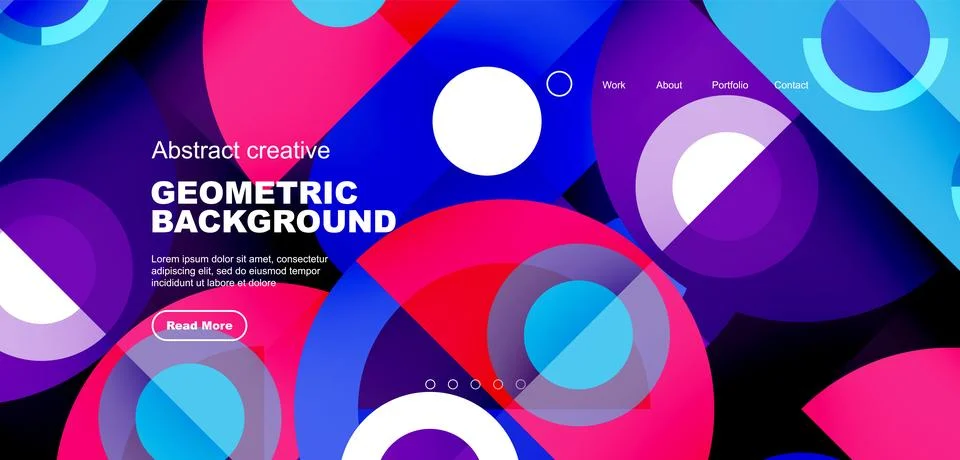 Simple circles and round elements pattern. Minimalist design geometric landing イラスト素材