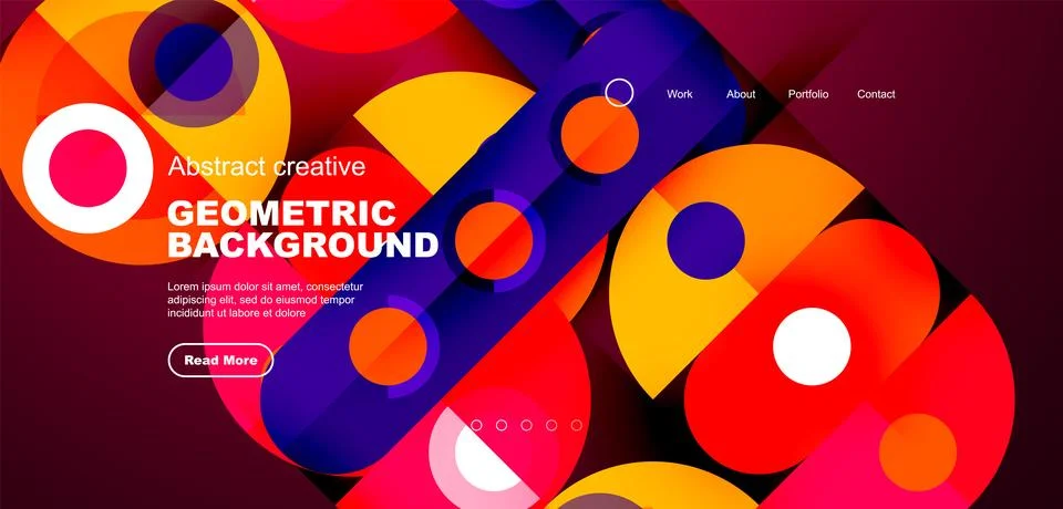 Simple circles and round elements pattern. Minimalist design geometric landing イラスト素材