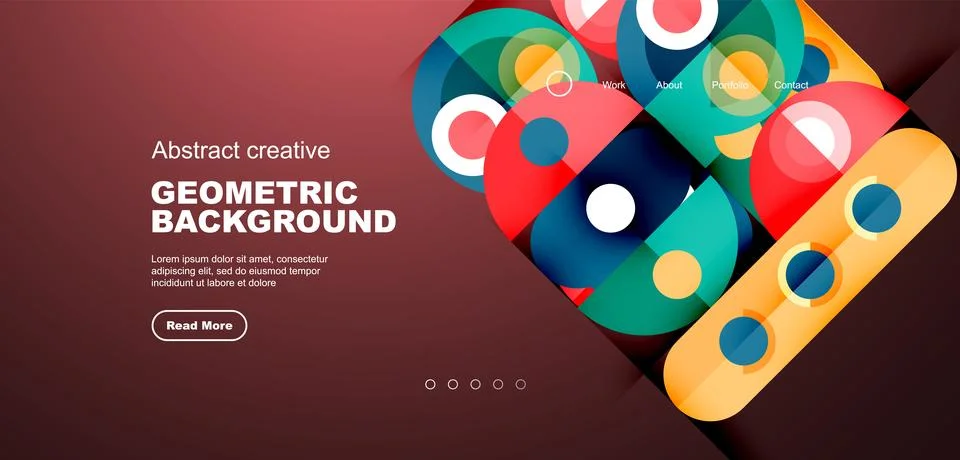 Simple circles and round elements pattern. Minimalist design geometric landing 스톡 일러스트
