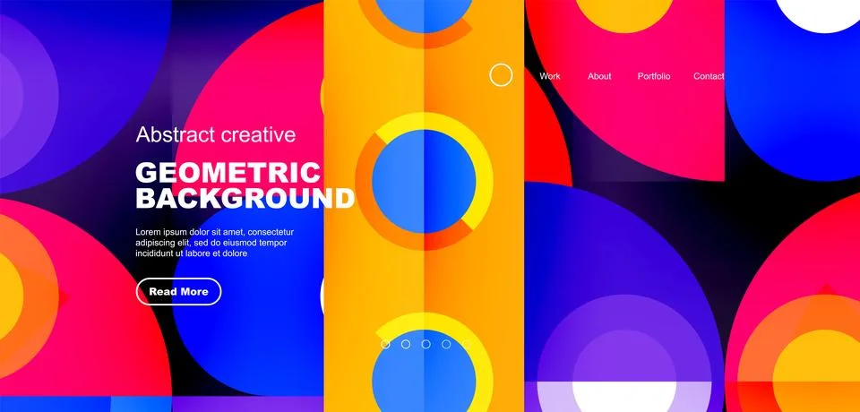 Simple circles and round elements pattern. Minimalist design geometric landing イラスト素材