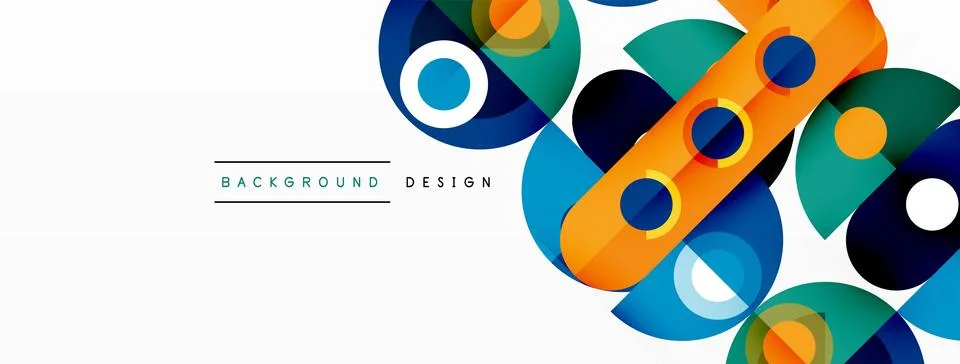 Simple circles and round elements pattern. Minimalist design geometric landing イラスト素材